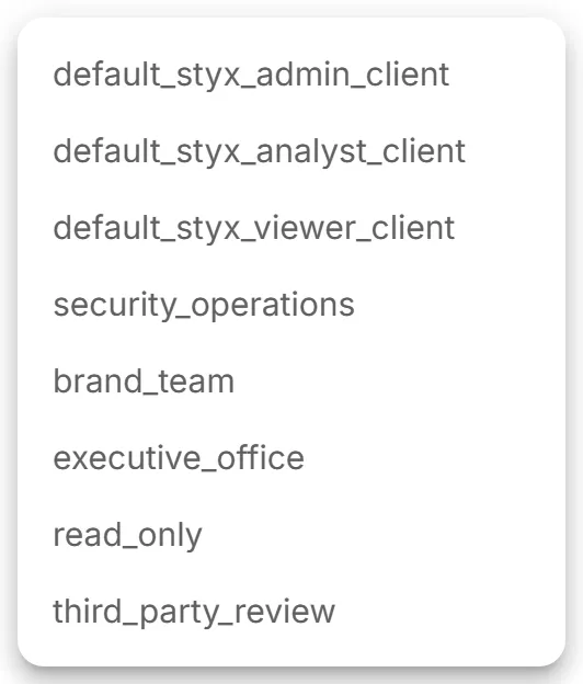 The open "Select the Group" list on the "Create User" page, with the groups a new user can join.